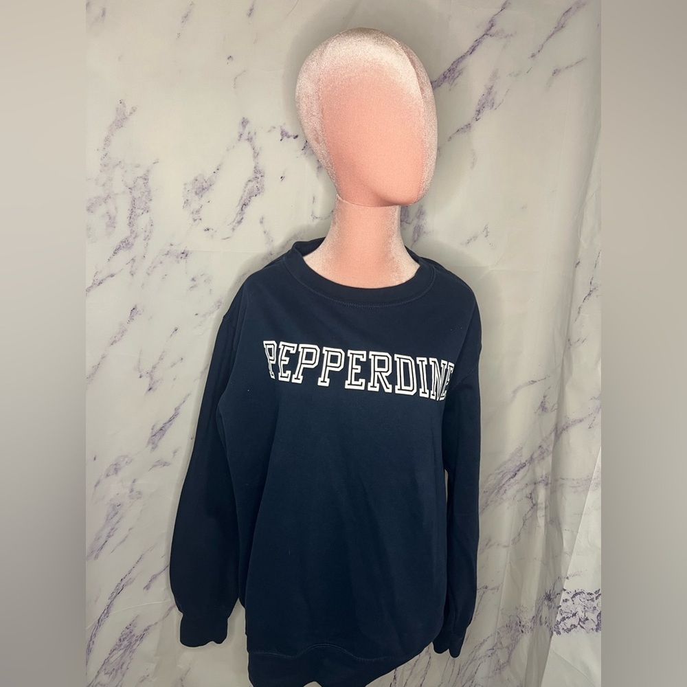Pepperdine College Campus Navy Sweatshirt Sz L - Picture 2 of 5